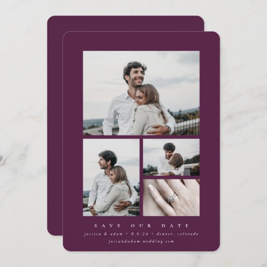 Minimale multi-foto van legant save the date (Voorkant / Achterkant)
