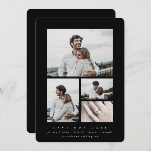 Minimale multi-foto van legant save the date (Voorkant / Achterkant)