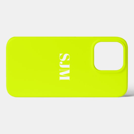 Minimale naam aangepast monogram chartreuse groen Case-Mate iPhone case (Achterkant (horizontaal))