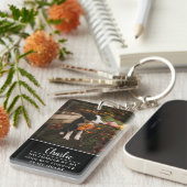 Minimale naam Aangepaste foto Pet Memorial Sleutelhanger (Voorkant Rechts)
