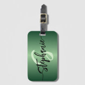 Minimale naam en Initiaal van Emerald Green Bagagelabel (Voorkant (verticaal))