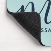 Minimale naam en Initialen van blauwe powder Muismat (Hoek)