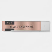 Minimale naam Faux Roos Gold Kantoor Deurbordje (Voorkant)
