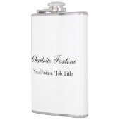 Minimale naam klassiek handschrift heupfles (Links)