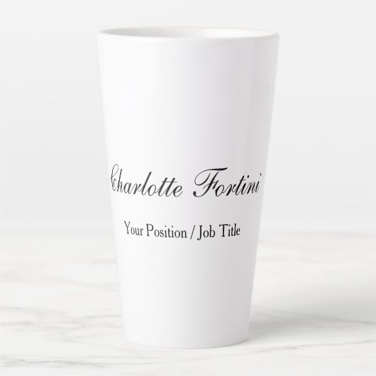 Minimale naam klassiek handschrift latte mok (Voorkant)