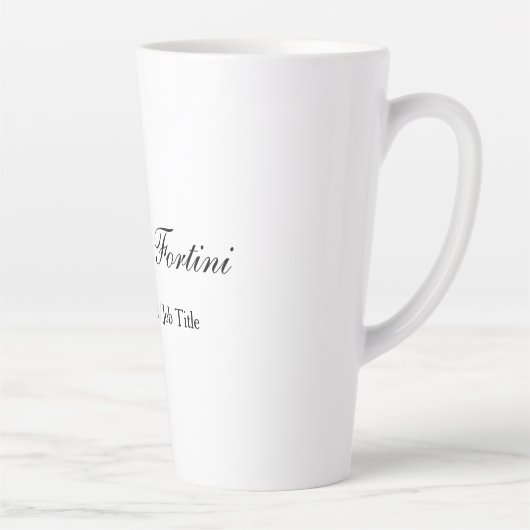 Minimale naam klassiek handschrift latte mok (Rechts)