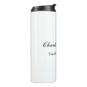 Minimale naam klassiek handschrift thermosbeker (Gedraaid links)