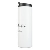 Minimale naam klassiek handschrift thermosbeker (Geroteerd rechts)