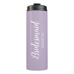 Minimale naam Lavender Paarse Bridesmaid Thermosbeker