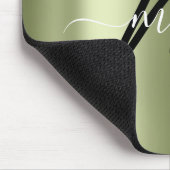 Minimale naam Monogram Mint Green Black Muismat (Hoek)