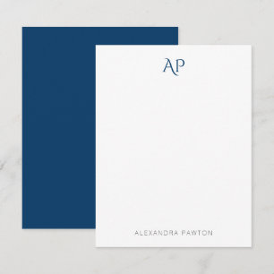 Minimale naam op maat voor Navy Blue Notitiekaartje