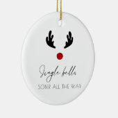 Minimale naam Sobriety Christmas Keramisch Ornament (Rechts)