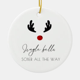 Minimale naam Sobriety Christmas Keramisch Ornament