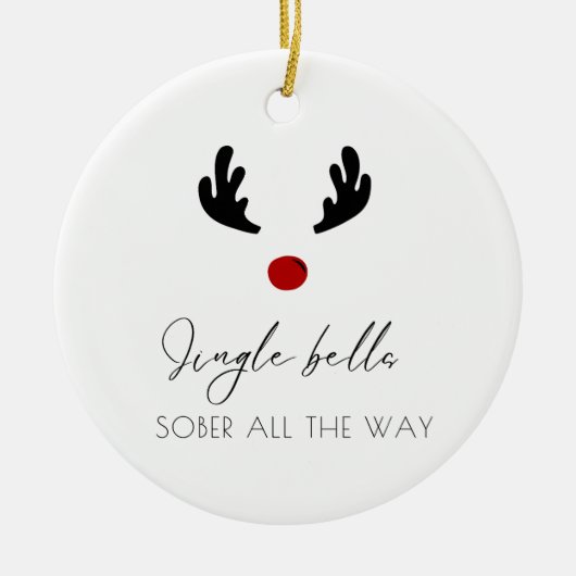 Minimale naam Sobriety Christmas Keramisch Ornament (Voorkant)