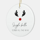 Minimale naam Sobriety Christmas Keramisch Ornament (Links)