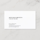 Minimale naam | Soort seriefabont | Zwart Visitekaartje (Achterkant)