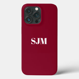 Minimale naam van aangepast monogram: bruin iPhone 13 pro hoesje