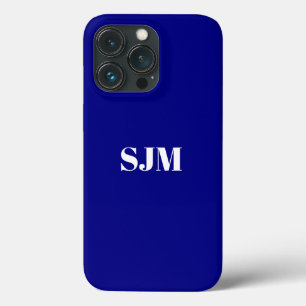 Minimale naam van aangepast monogram: kobalt blauw iPhone 13 pro hoesje