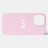 Minimale naam van aangepast monogram lichtroze wit Case-Mate iPhone case (Achterkant (horizontaal))