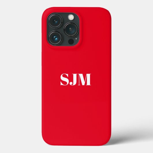 Minimale naam van aangepast monogram rood wit Case-Mate iPhone case (Achterkant)