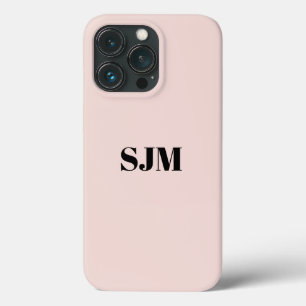 Minimale naam van aangepast monogram: zwarte roze  iPhone 13 pro hoesje