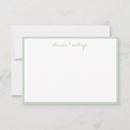 Minimale naam van aangepaste script voor mint Sage Bedankkaart (Voorkant)