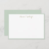 Minimale naam van aangepaste script voor mint Sage Bedankkaart (Voorkant / Achterkant)