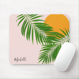 Minimale naam van de tropische zonnepalm Retro Tro Muismat