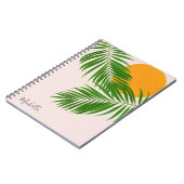 Minimale naam van de tropische zonnepalm Retro Tro Notitieboek (Linkerzijde)