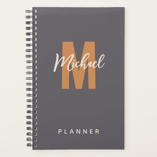 Minimale naam van het donkergrijze Masculine/grijz Planner