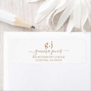 Minimale naam van modern Gold Monogram Etiket