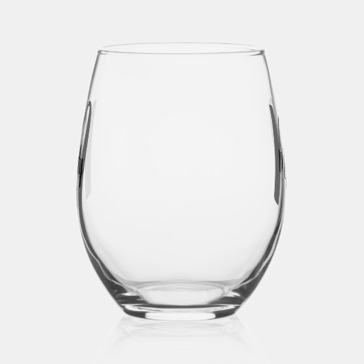 Minimale naam van modern zwart-wit monogram wijnglas zonder voet (Links)