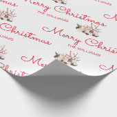 Minimale naam witte kerst met rode kerst cadeaupapier (Hoek)