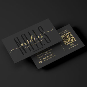 Minimale nagelstylist luxe nagelsalon studio zwart visitekaartje
