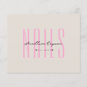 Minimale nagelstylist Roze zand schoonheidssalon Flyer