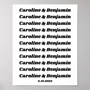 Minimale namen voor zwart-wit en witte recombinant poster
