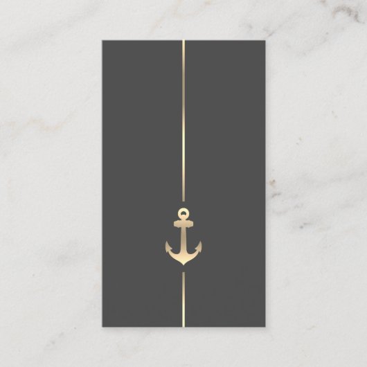 Minimale Nautical Gold Anchor Visitekaartje (Voorkant)
