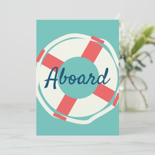 Minimale Nautical Life Saver Aboard Round Kaart (Staand voorkant)