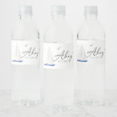 Minimale Nautical Sailboat Baby shower Ahoy Boy's Waterfles Etiket (Flessen)