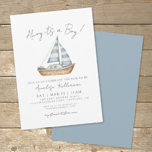 Minimale Nautische Babyfeestje Kaart