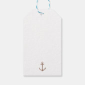 Minimale nautische zeilboot Ahoy Boy's Dank u Cadeaulabel (Achterkant)