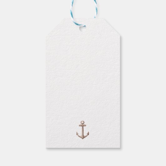 Minimale nautische zeilboot Ahoy Boy's Dank u Cadeaulabel (Achterkant)