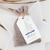 Minimale nautische zeilboot Ahoy Boy's Dank u Cadeaulabel