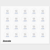 Minimale nautische zeilboot Ahoy Boy's Dank u Ronde Sticker (Vel)