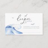 Minimale Nautische zeilboot Ahoy Boy's Luier Raffl Informatiekaartje (Voorkant)