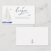 Minimale Nautische zeilboot Ahoy Boy's Luier Raffl Informatiekaartje (Voorkant / Achterkant)