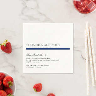 Minimale Navy Blauwe Eenvoudige Moderne Leuke Feit Servet