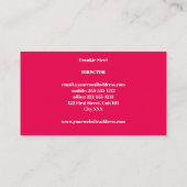 Minimale neonroze en witte visitekaartje (Achterkant)