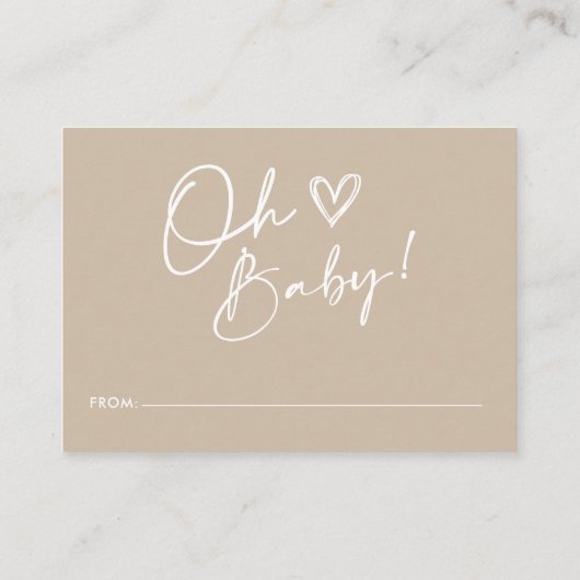 Minimale Neutral Baby Display Douche Behuizing Kaa Informatiekaartje (Achterkant)