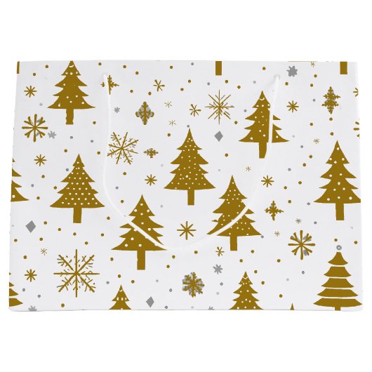 Minimale neutrale kerstboom groot cadeauzakje (Voorkant)